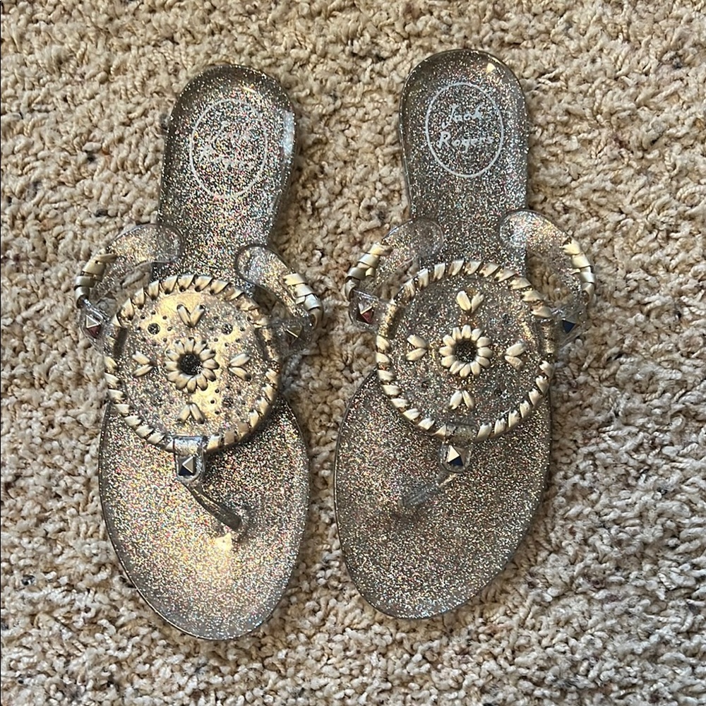 Jack Rogers Silver Glitter Sandals